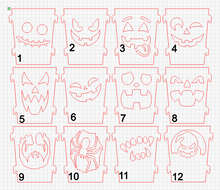 Load image into Gallery viewer, Wooden jack-o-lantern