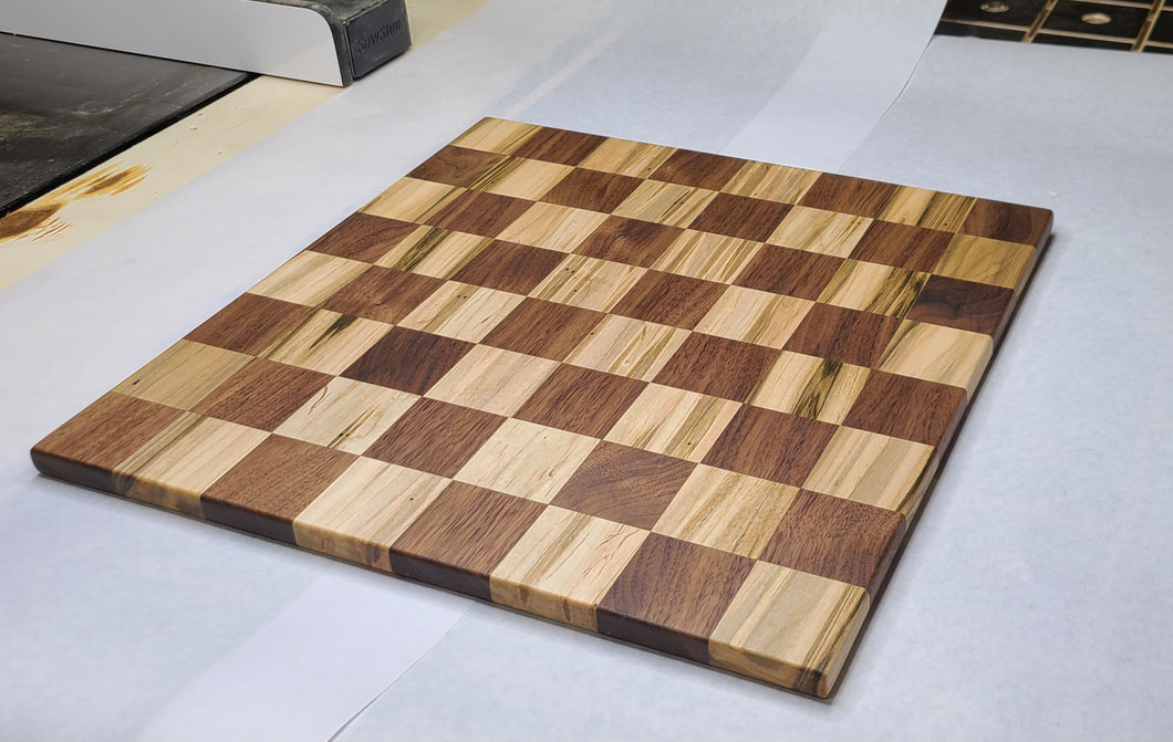 Walnut and Ambrosia Maple chess board