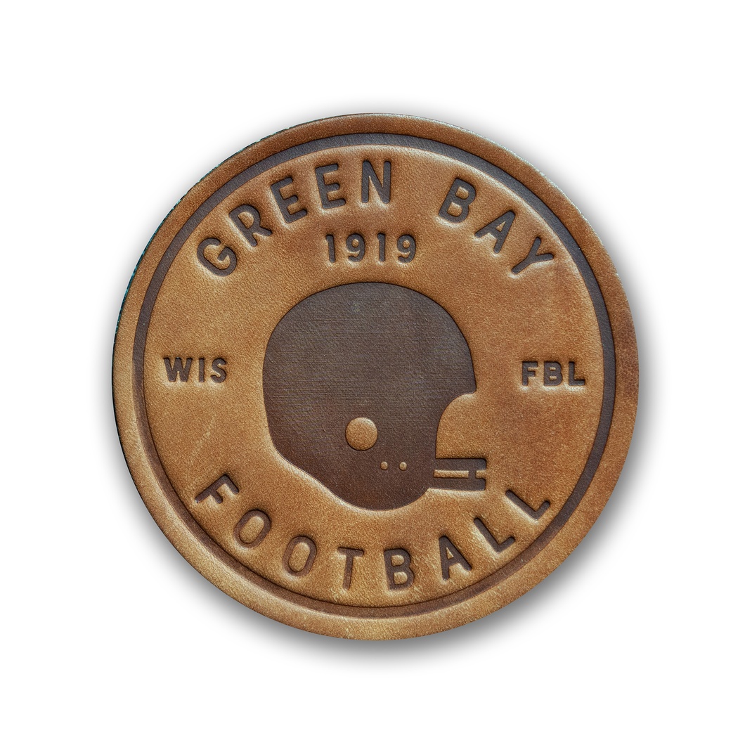 Green Bay Football Leather Coaster