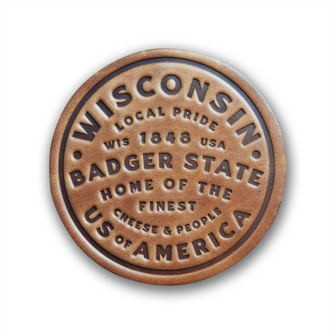 Wisconsin Leather Coaster